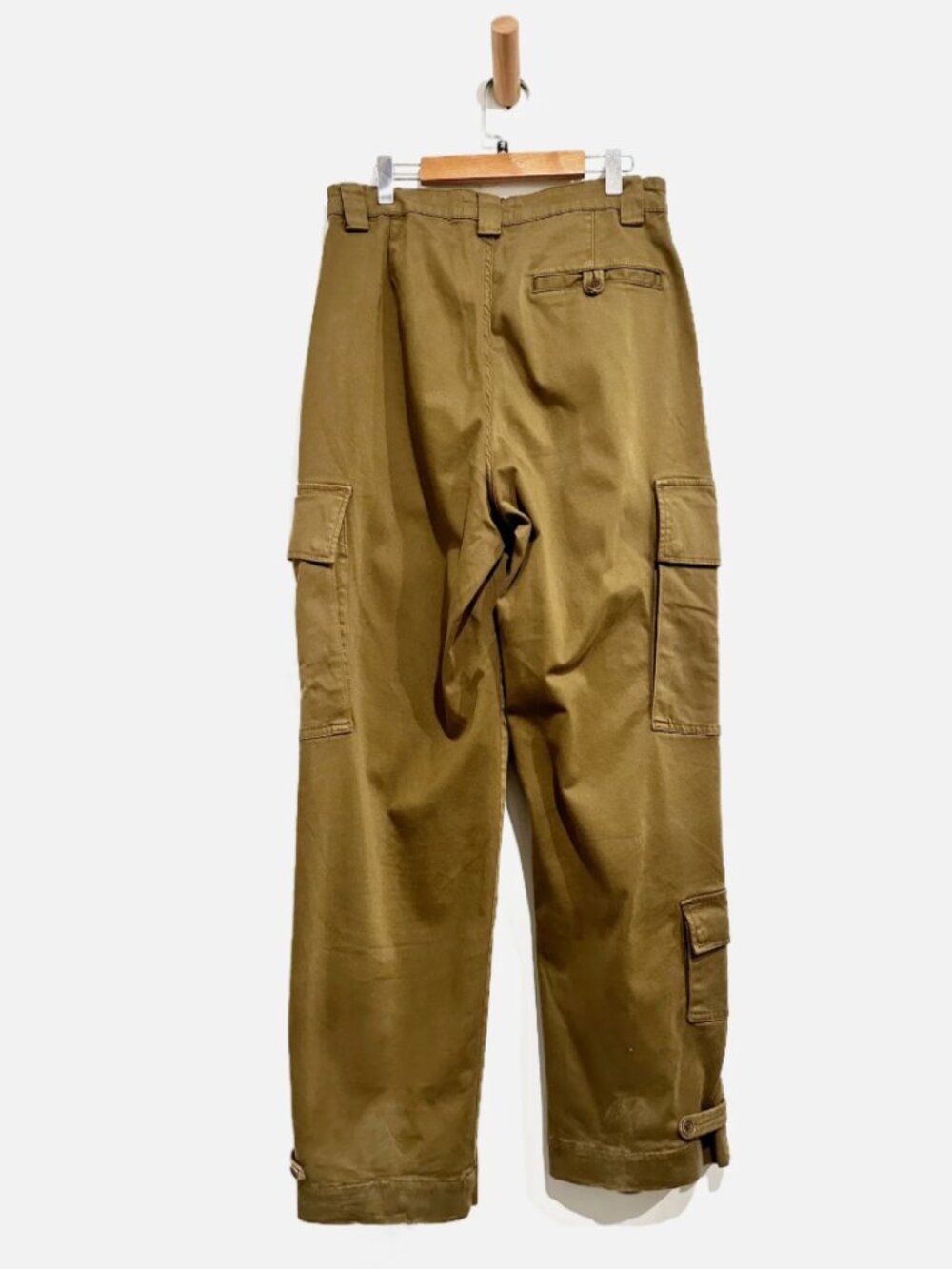 Reformation Bilijana Relaxed Olive Green Soft Cotton Cargo Pants